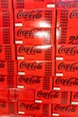 Coca Cola sign brand and text logo can sell shop market on store supermarket