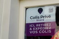 Colis prive store logo brand and text sign on shop facade windows door entrance