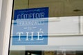 Comptoir francais du the logo brand and text sign French tea counter on windows facade