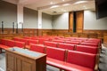 Courtroom interior court with red benches for defense and spectator in Bordeaux city Royalty Free Stock Photo