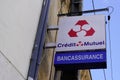 Credit mutuel bancassurance french bank logo text and sign brand office front signage Royalty Free Stock Photo