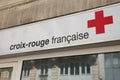 croix-rouge franÃÂ§aise logo brand and text sign medic red cross on entrance office