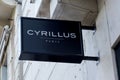 Cyrillus logo and text sign front of store Men clothing shop brand Royalty Free Stock Photo