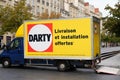 Darty logo and sign text on van truck delivery of store electronic retailer french