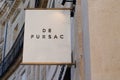 De Fursac logo and text sign front of boutique facade men suits shop fashion clothing Royalty Free Stock Photo