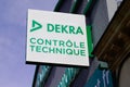 Dekra controle technique text french brand and logo sign vehicle inspection technical