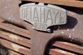 Delahaye GFA industrial truck front end logo brand and text sign of french car vehicle