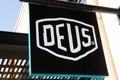Deus Ex Machina logo text and brand sign australian store of fashion boutique clothes