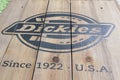 Dickies logo brand chain and sign text on facade windows store wall for us fashion