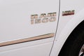 Dodge ram 1500 truck hemi text logo and sign brand on side car Royalty Free Stock Photo