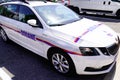 Douane french custom police logo text and sign on skoda sw vehicle