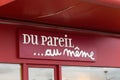 Du Pareil Au Meme sign brand and text logo DPAM of store fashion for clothing kids shop