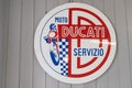 Ducati servizio moto text brand and logo sign of italian motorcycle manufactured store