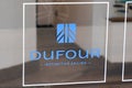 Dufour instinctive sailing logo brand and text sign Luxury Sailboats and Yachts to