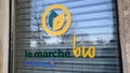 E.leclerc le marche bio leclerc logo shop and sign text of fresh healthy farmers food