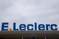 e Leclerc logo brand store wall supermarket E.Leclerc hypermarket sign text shop