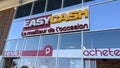 Easy cash logo and text sign of store street shop cash converting product second hand