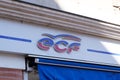 ECF ecole de conduite franÃÂ§aise means French driving school car in french logo brand