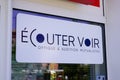 Bordeaux , Aquitaine / France - 06 20 2020 : ecouter voir optique mutualiste logo and sign to optician shop glasses store of