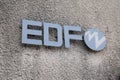 EDF retro logo brand and text sign facade electric utility company Royalty Free Stock Photo