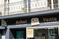 Or en cash logo brand and sign text front of store buying golden french shop gold to