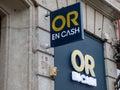 or en cash logo brand and sign text front wall agency store buying gold to cash french