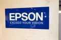 Epson exceed vision logo brand and text sign of Corporation japanese company