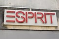 Esprit shop text brand and logo sign on wall facade fashion boutique of women girls