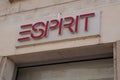 Esprit sign text and logo brand on facade store wall entrance shop signage