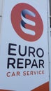 Euro repar car service logo brand and text sign of station garage franchise chain Royalty Free Stock Photo