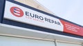 Euro repar car service sign text and logo brand station shop Automotive facility store Royalty Free Stock Photo