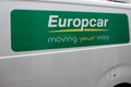 europcar rent car logo brand and text sign on side sticker truck panel van of rental
