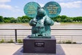 Exhibition Le chat deambule The cat walks bronze statue the talker in Bordeaux by