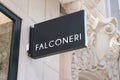 Falconeri logo store text and brand shop sign french clothes facade