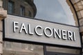 Falconeri sign text store and logo brand shop on facade boutique clothing women