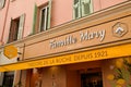 Famille Mary logo text store and brand bee sign on entrance boutique beekeeper shop of