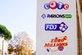 Fdj la francaise des jeux store french sign and text logo loto euro millions
