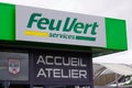 feu vert services shop logo and text sign of french Automotive Repair and Spare Parts