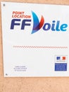Ffv voile French sailing federation logo text rental sail boat and brand sign