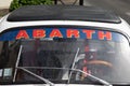 Fiat 500 abarth white vintage model old timer car logo brand and text sign
