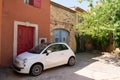 Bordeaux , Aquitaine / France - 03 03 2020 : fiat 500 car parked in little square village Roussillon provence France