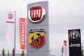 Bordeaux , Aquitaine / France - 10 27 2019 : Fiat logo Abarth sign Alfa Romeo shop and Jeep store car dealerships Royalty Free Stock Photo