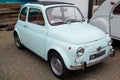 Fiat 500 retro blue vintage model old timer car sixties side view Royalty Free Stock Photo