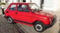 Fiat 126 retro red vintage model old timer car side view Royalty Free Stock Photo