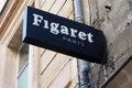Figaret Paris logo sign and text brand of shop with collection of high standard shirts