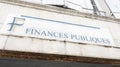 Finances Publiques logo brand and text sign on wall building of French public finance Royalty Free Stock Photo