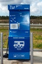 Bordeaux , Aquitaine / France - 03 03 2020 : flot bleu pacific motorhome Service Area for rv camper van parking place for campers