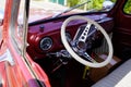 Ford F1 interior dashboard pickup truck vintage of ranger restoration Royalty Free Stock Photo