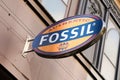 Fossil logo sign and brand text store clothing watches accessories shop for men and