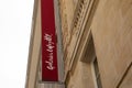 Galeries Lafayette sign text and brand logo on flag facade entrance store wall
